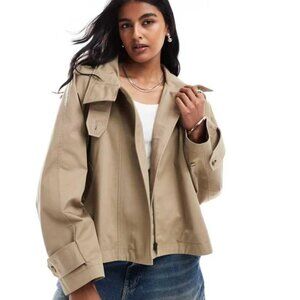 Asos Cropped Cape Detail Trench Coat